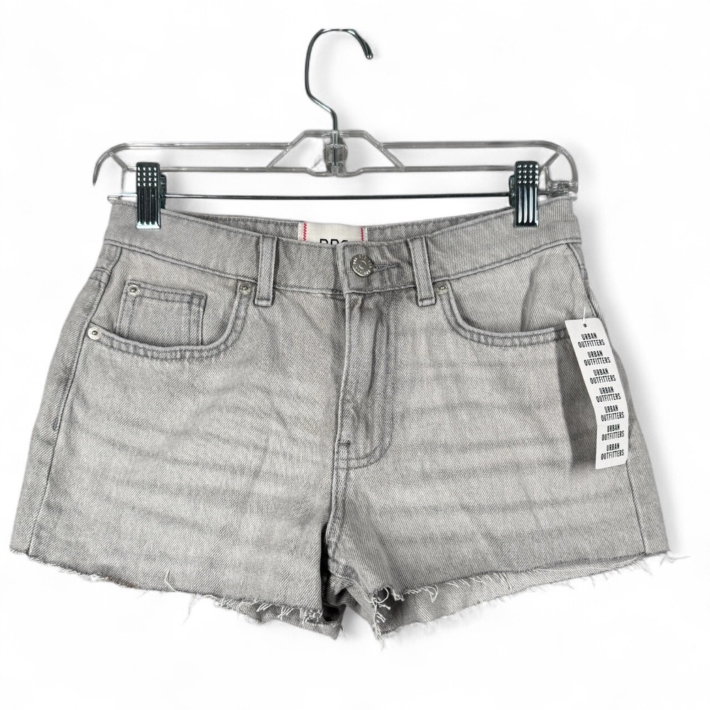 BDG UO Denim Shorts Size‎ 0 25 Frayed Cutoff Jean Shorts Gray Grunge Indie Y2K